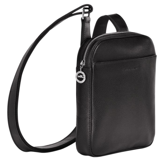 Men's Longchamp Le Foulonné S Crossbody Bags Black | 52UGSMCPT