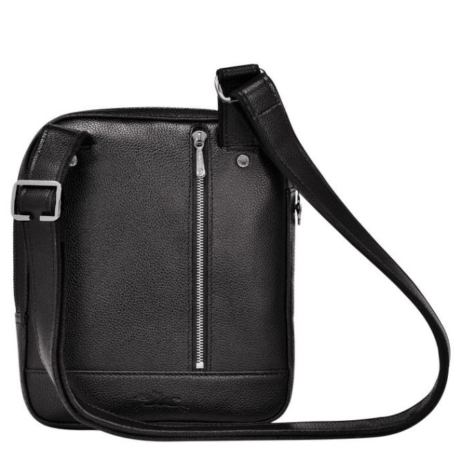 Men's Longchamp Le Foulonné S Crossbody Bags Black | 52UGSMCPT