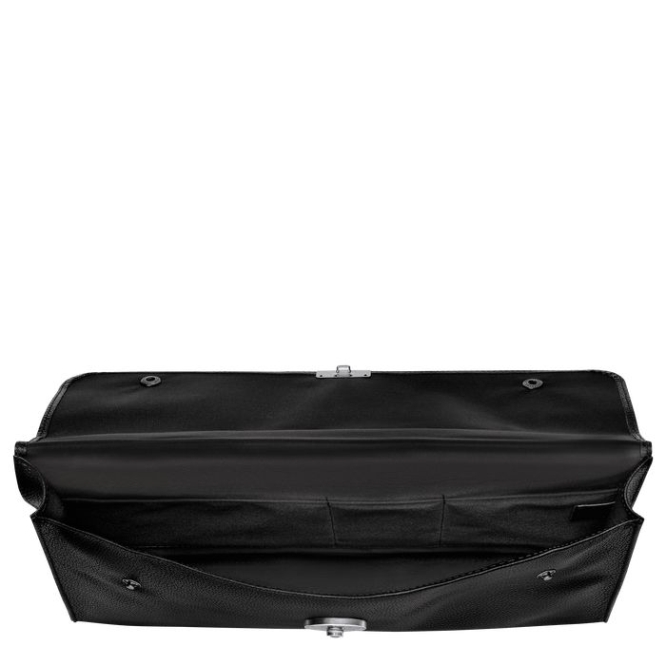 Men's Longchamp Le Foulonné S Document Holders Black | 08VILBYGZ