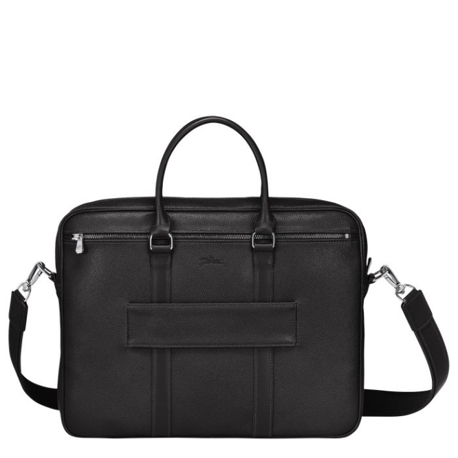 Men's Longchamp Le Foulonné S Document Holders Black | 12RVNCXWK