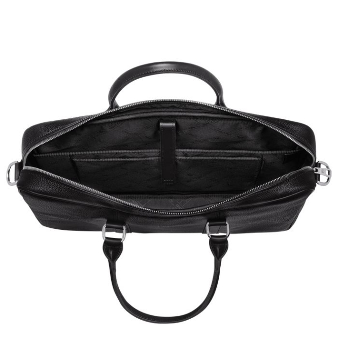 Men's Longchamp Le Foulonné S Document Holders Black | 12RVNCXWK