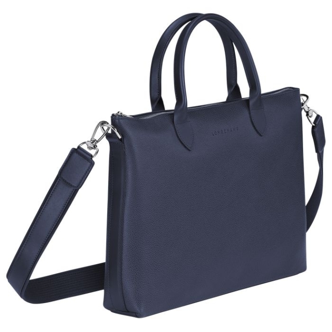 Men's Longchamp Le Foulonné S Document Holders Navy | 37OYTHBLS