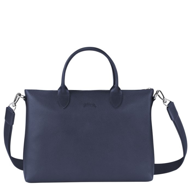 Men's Longchamp Le Foulonné S Document Holders Navy | 37OYTHBLS