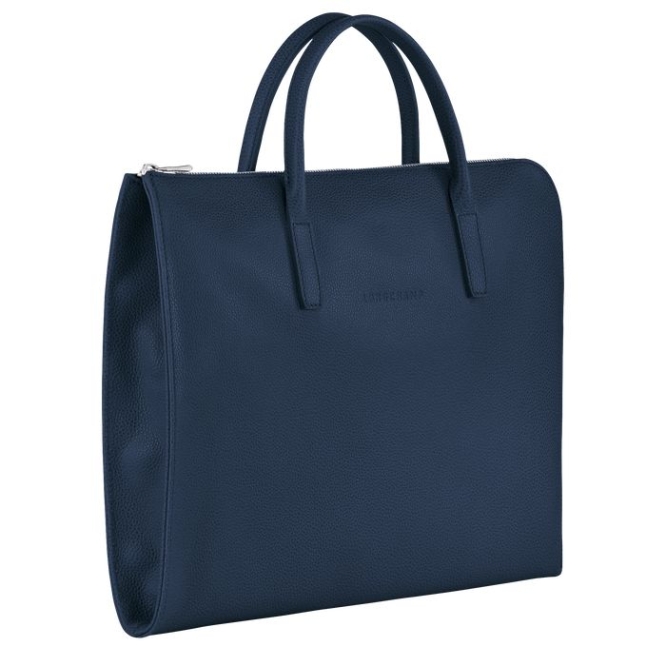 Men's Longchamp Le Foulonné S Document Holders Navy | 60UECLNYG