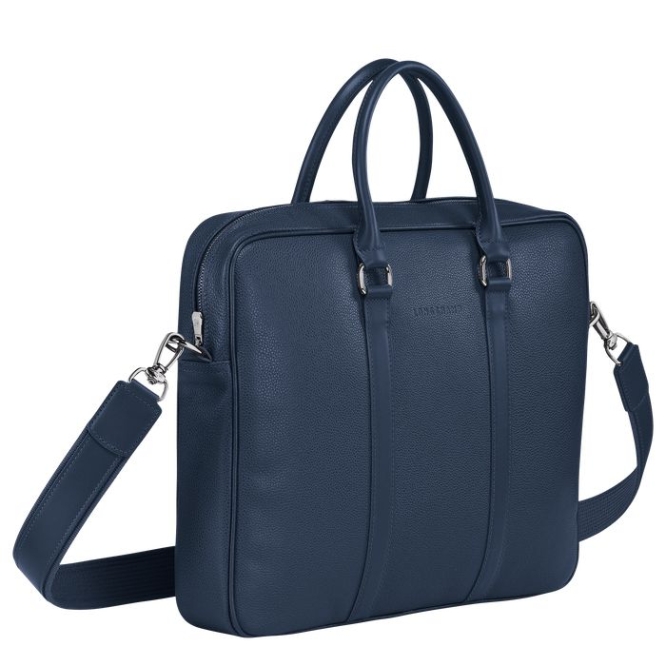 Men's Longchamp Le Foulonné S Document Holders Navy | 60YRWZHSM