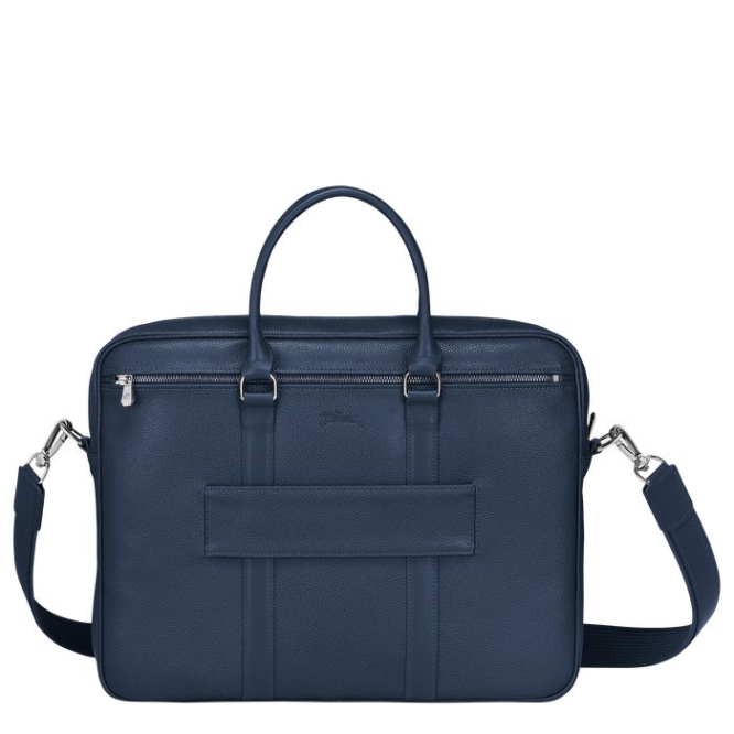 Men's Longchamp Le Foulonné S Document Holders Navy | 60YRWZHSM