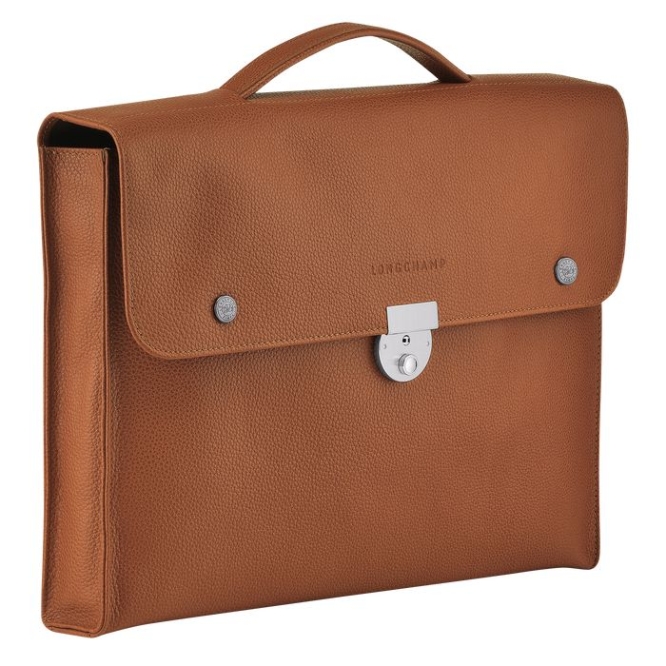 Men's Longchamp Le Foulonné S Document Holders Brown | 94GVCBWOZ