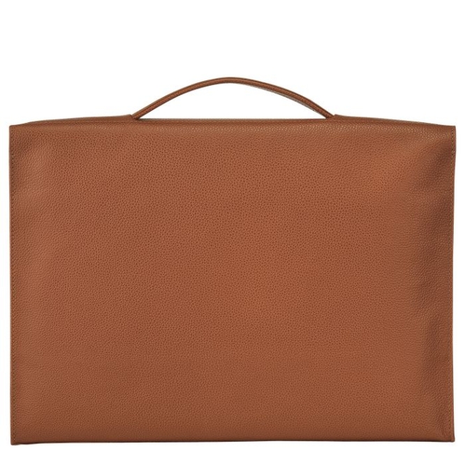 Men's Longchamp Le Foulonné S Document Holders Brown | 94GVCBWOZ