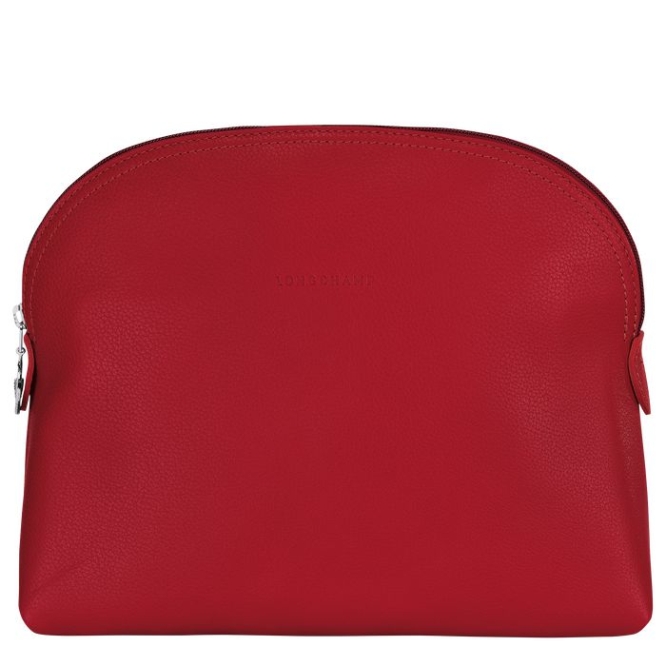 Men\'s Longchamp Le Foulonné Toiletry Bags Red | 20FEVSXLT