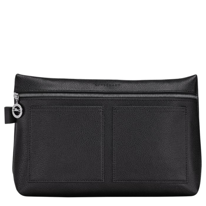 Men\'s Longchamp Le Foulonné Toiletry Bags Black | 36MYFEGVC