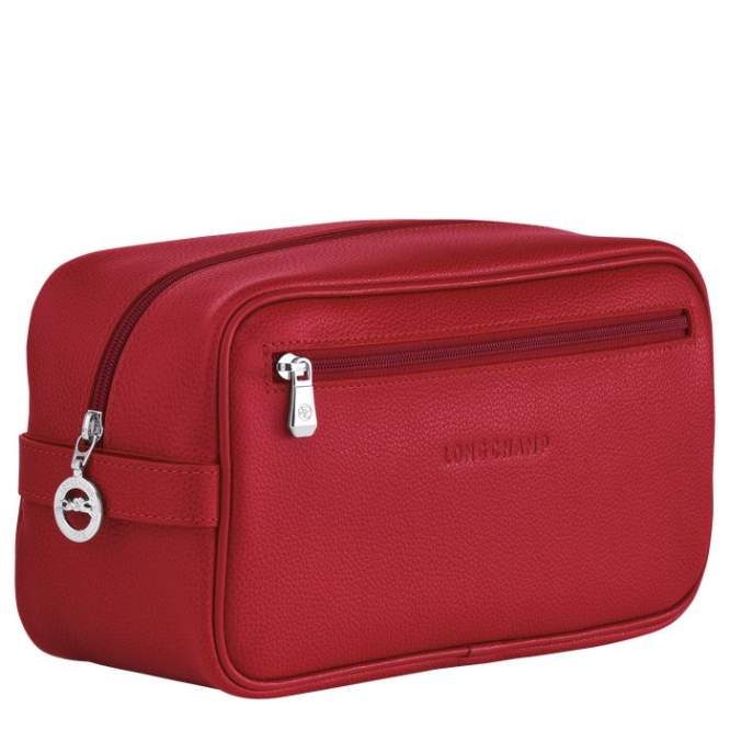 Men's Longchamp Le Foulonné Toiletry Bags Red | 89IDUBAZF