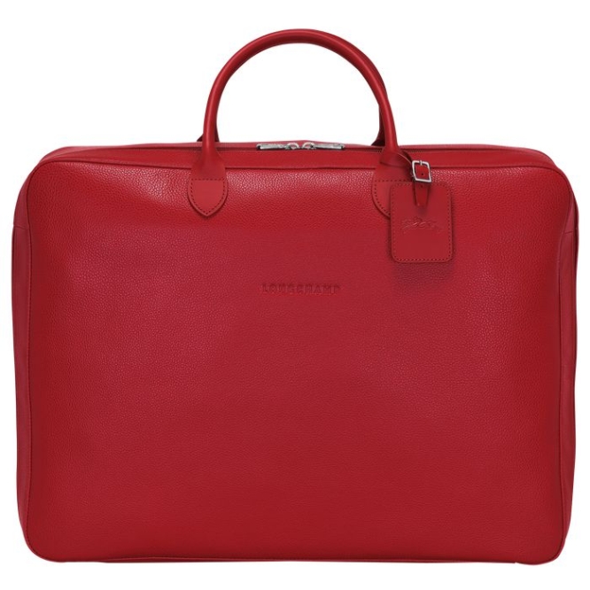 Men\'s Longchamp Le Foulonné Travel Bags Red | 91EJYCMRN