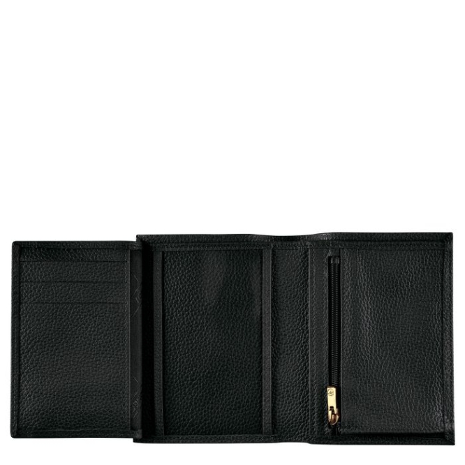 Men's Longchamp Le Foulonné Wallets Black | 28CZSFYVM