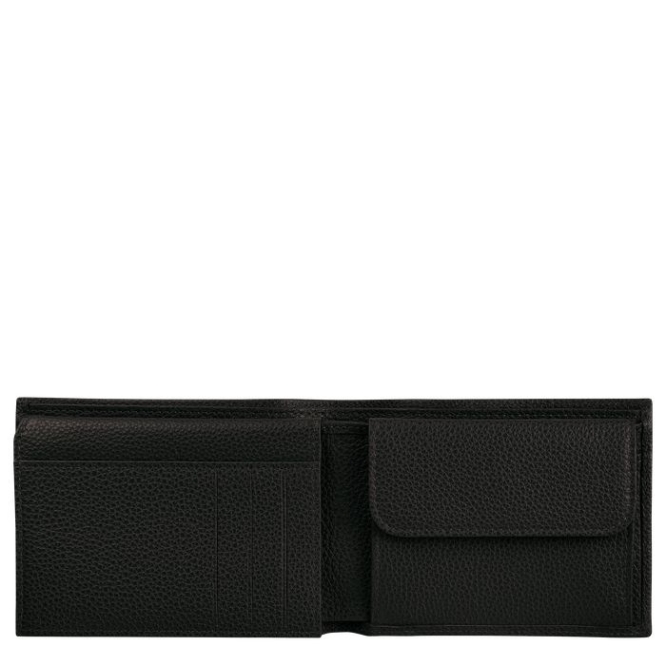 Men's Longchamp Le Foulonné Wallets Black | 95QHZBJSA