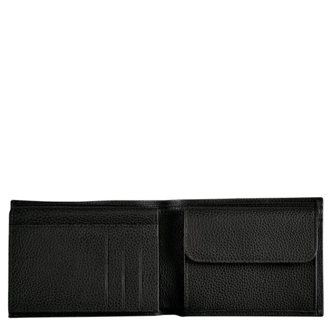 Men's Longchamp Le Foulonné Wallets Black | 95QHZBJSA