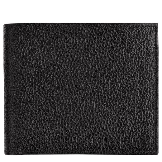 Men\'s Longchamp Le Foulonné Wallets Black | 95TCBNDOI