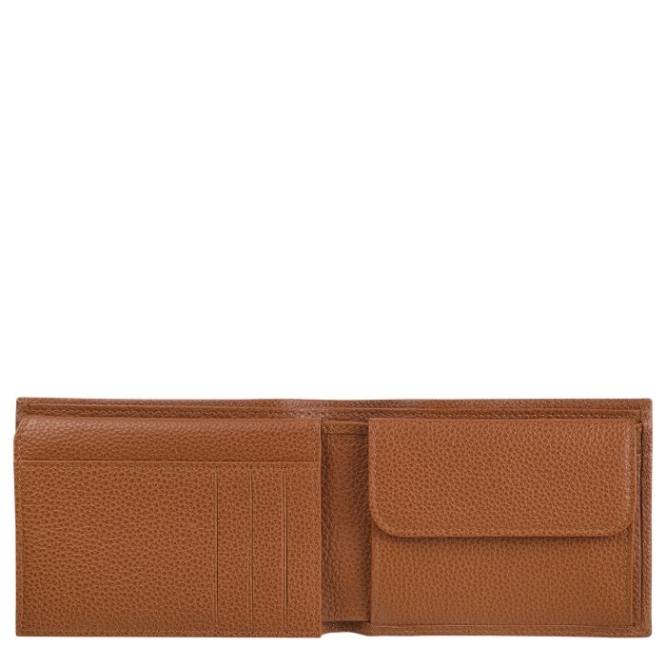 Men's Longchamp Le Foulonné Wallets Brown | 76JUXZPOS