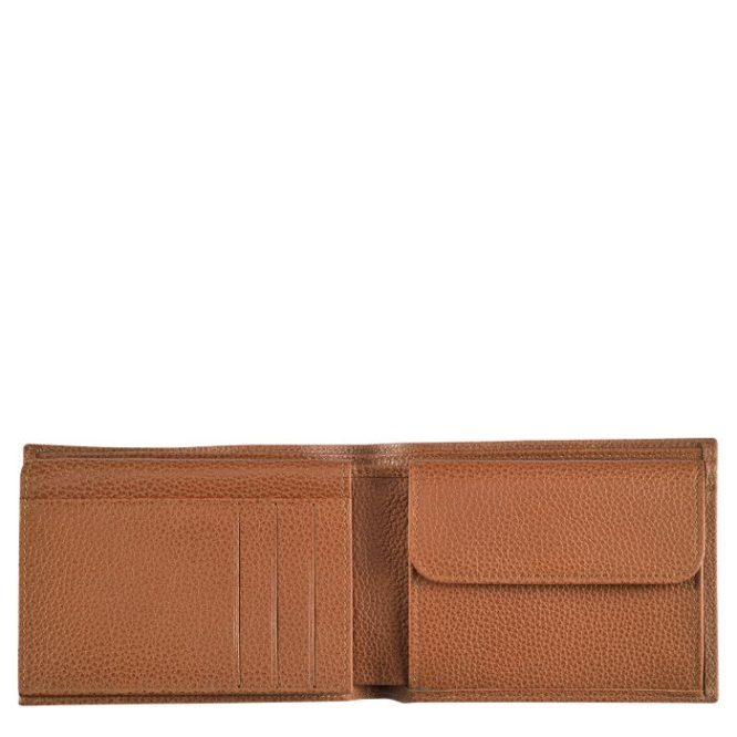 Men's Longchamp Le Foulonné Wallets Brown | 76JUXZPOS