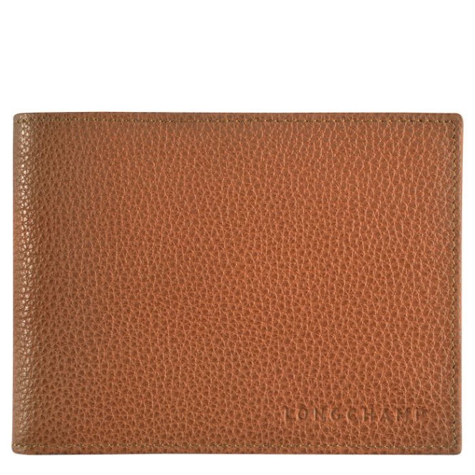 Men\'s Longchamp Le Foulonné Wallets Brown | 76JUXZPOS