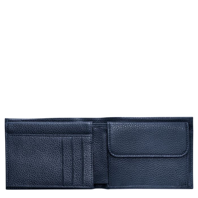 Men's Longchamp Le Foulonné Wallets Navy | 56NXPCZDA