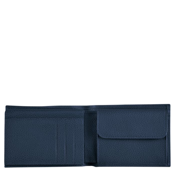 Men's Longchamp Le Foulonné Wallets Navy | 56NXPCZDA