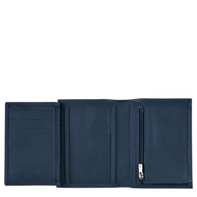 Men's Longchamp Le Foulonné Wallets Navy | 91LZHSOXB