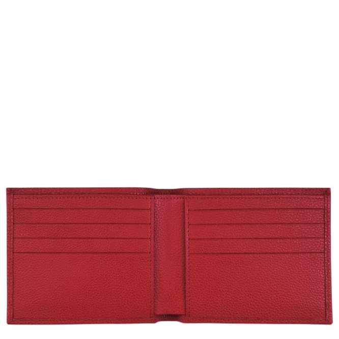 Men's Longchamp Le Foulonné Wallets Red | 30ZBVHGEP