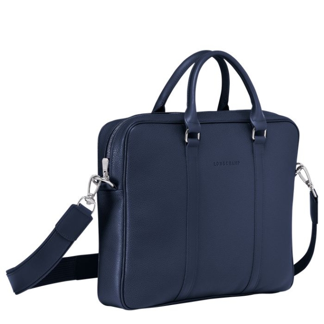 Men's Longchamp Le Foulonné XS Document Holders Navy | 71FQWIVJH