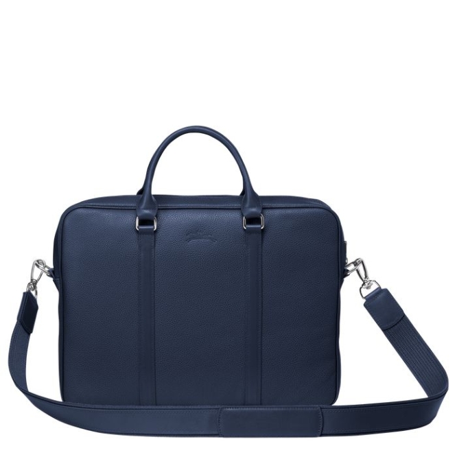 Men's Longchamp Le Foulonné XS Document Holders Navy | 71FQWIVJH