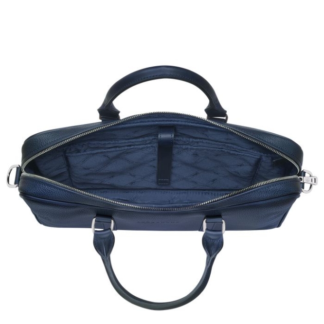 Men's Longchamp Le Foulonné XS Document Holders Navy | 71FQWIVJH