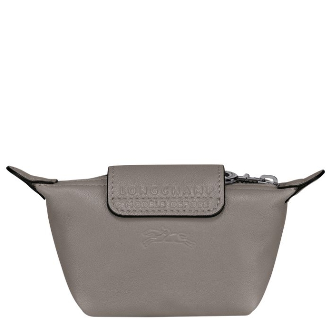 Men's Longchamp Le Pliage Cuir Cardholders & Coin Purses Grey | 03ODUJMAZ