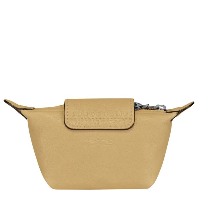 Men's Longchamp Le Pliage Cuir Cardholders & Coin Purses Beige | 05KPEQXFI