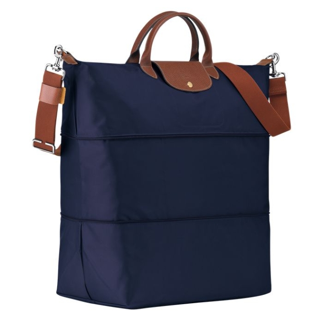 Men's Longchamp Le Pliage Travel Bags Navy | 76WRJAZGY