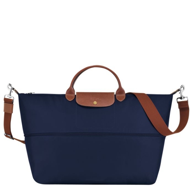 Men's Longchamp Le Pliage Travel Bags Navy | 76WRJAZGY