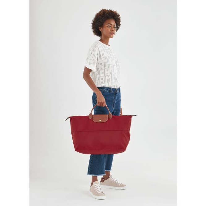 Men's Longchamp Le Pliage Travel Bags Red | 58LVXRSHQ