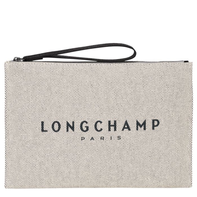 Men\'s Longchamp Roseau Pouches & Cases Beige | 24NIKGSZL