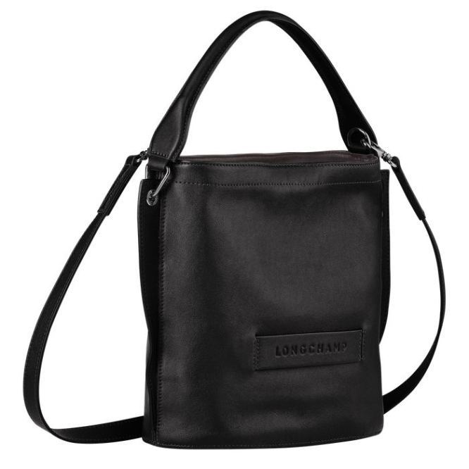 Women's Longchamp 3D Crossbody Bags Black | 56DEFHPQL