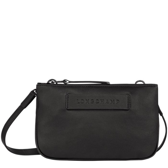 Women\'s Longchamp 3D Crossbody Bags Black | 89XNPQAOH