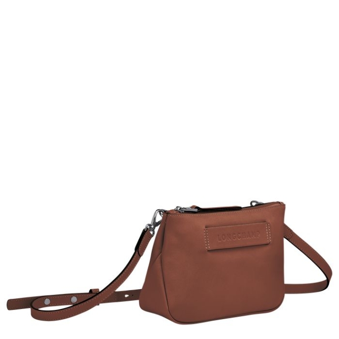 Women's Longchamp 3D Crossbody Bags Brown | 52FXNZMIJ