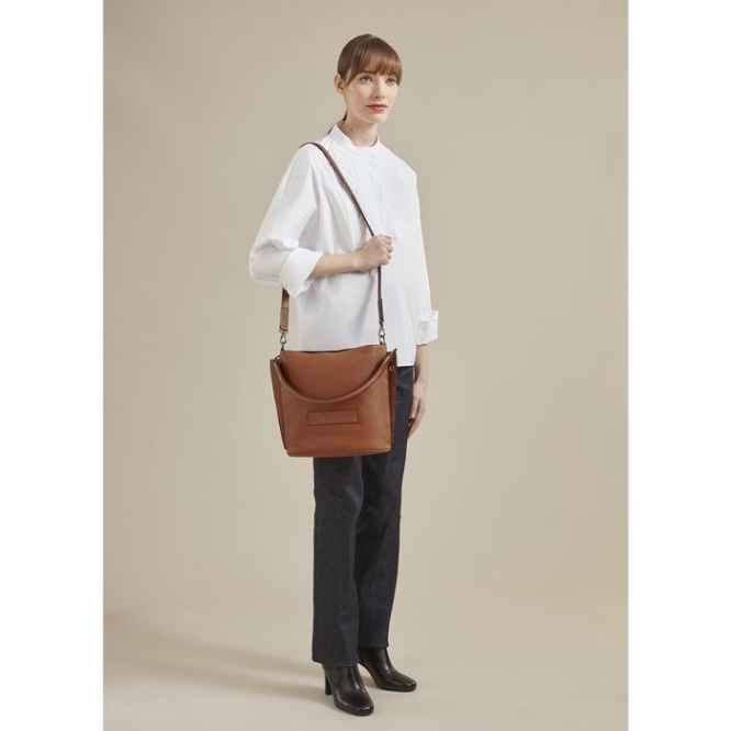 Women's Longchamp 3D Crossbody Bags Brown | 87VZFKYLJ