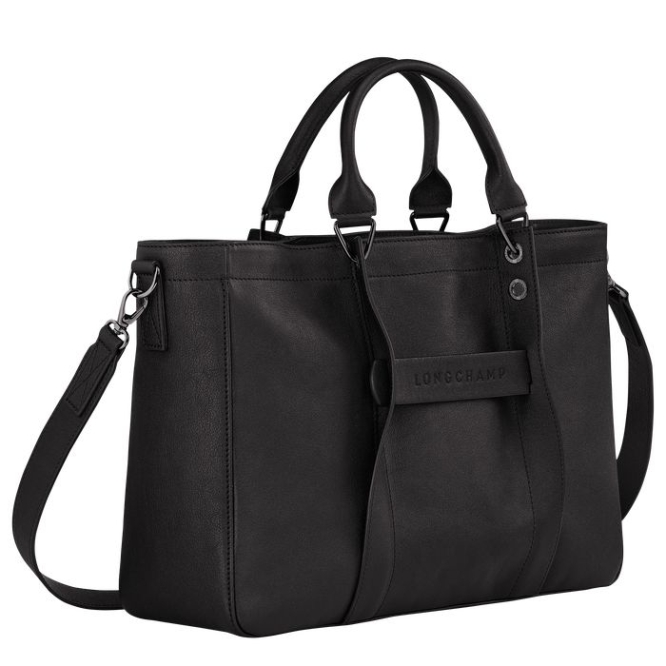 Women's Longchamp 3D M Top-handle Bags Black | 41OBYZPXC