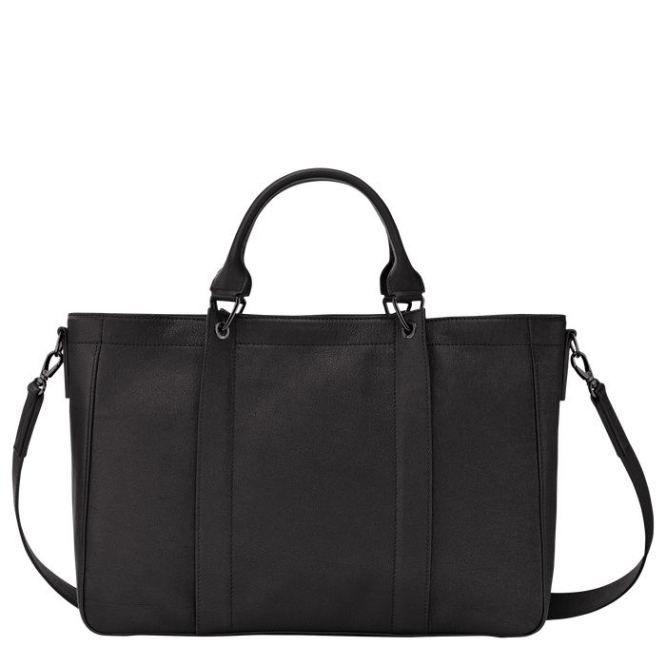 Women's Longchamp 3D M Top-handle Bags Black | 41OBYZPXC