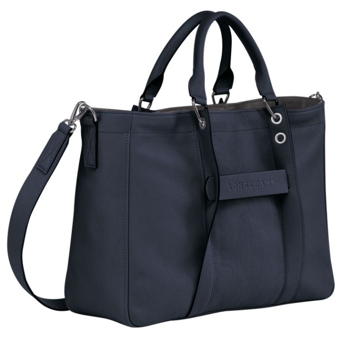 Women's Longchamp 3D M Top-handle Bags Blue | 46XHQRCZP