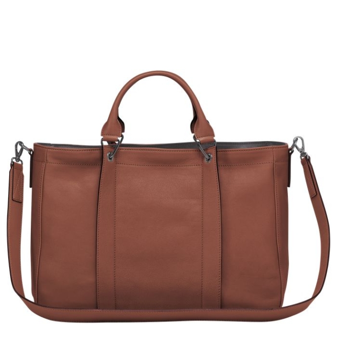 Women's Longchamp 3D M Top-handle Bags Brown | 59EWQLVNR