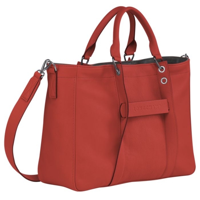 Women's Longchamp 3D M Top-handle Bags Red | 09ORALJMG