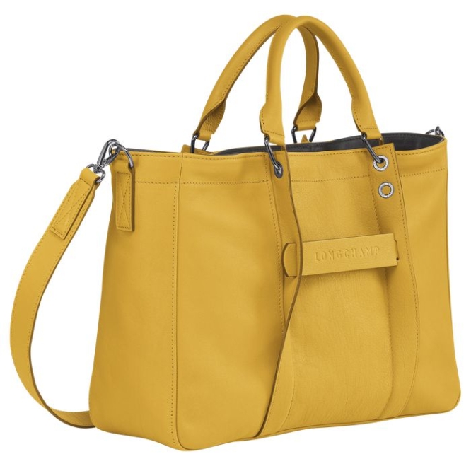 Women's Longchamp 3D M Top-handle Bags Yellow | 70JNGBUQY