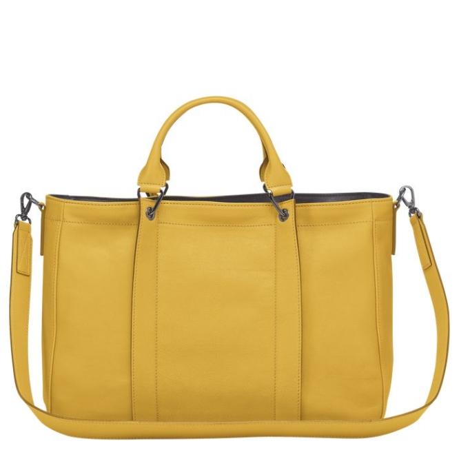 Women's Longchamp 3D M Top-handle Bags Yellow | 70JNGBUQY