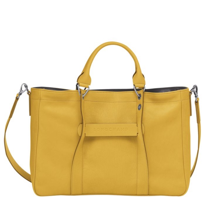 Women\'s Longchamp 3D M Top-handle Bags Yellow | 70JNGBUQY