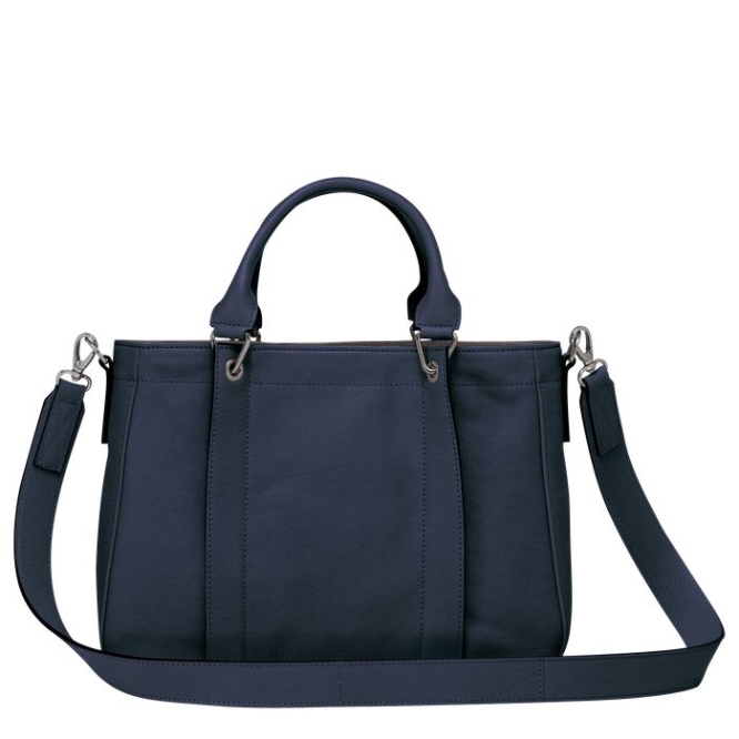 Women's Longchamp 3D S Top-handle Bags Blue | 51ZBPUDIC