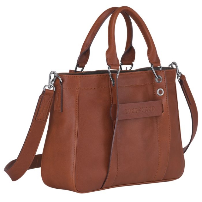 Women's Longchamp 3D S Top-handle Bags Brown | 68ZRPLMGK